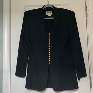 Military style jacket with antique gold buttons